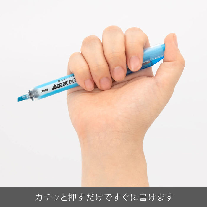 Pentel Handy Line S 敲击式荧光笔（天蓝色）10 支装 SXNS15-S