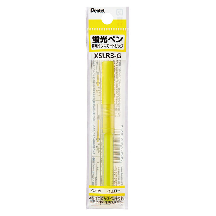 Pentel Handy Line S Xslr3-G Yellow Highlighter Pen with 10 Cartridges