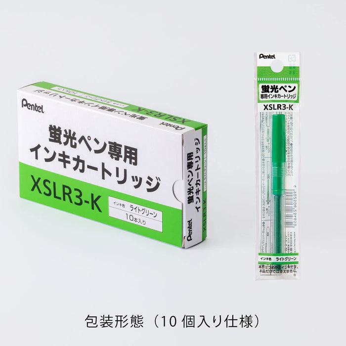 Pentel Handy Line S 螢光筆淺綠色墨水匣 10 支裝