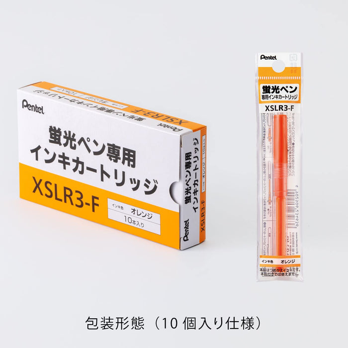 Pentel Handyline S Xslr3-F 橙色荧光笔（带 10 个墨盒）