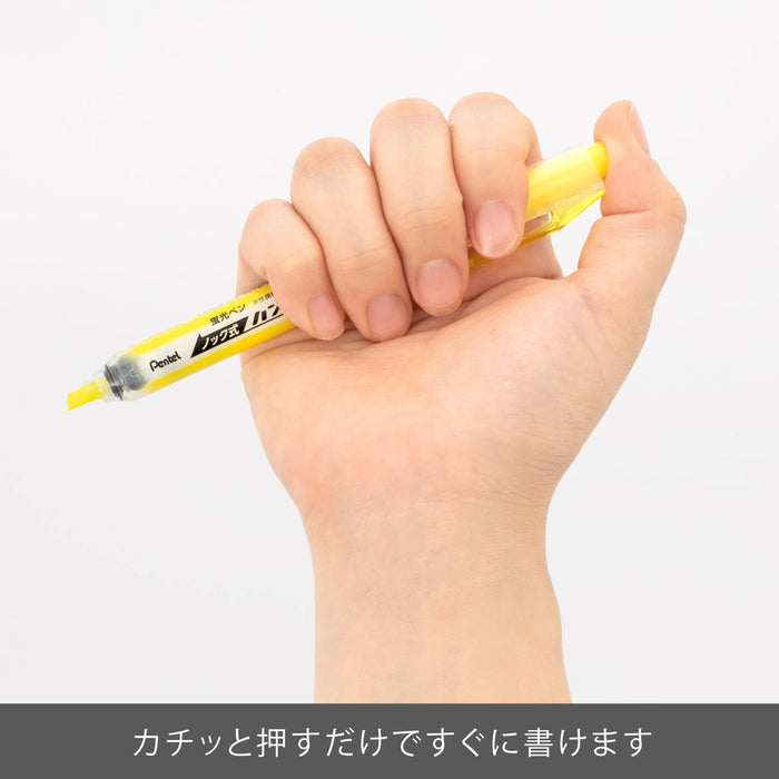 Pentel Yellow Handy Line S 敲击式荧光笔 10 件套