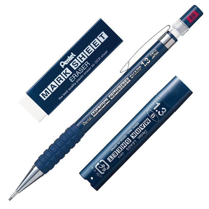 Pentel Blue Mechanical Pencil B with Eraser Refill Set - Amz-Am113B