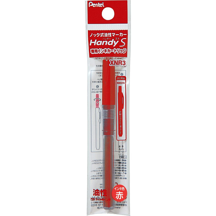 Pentel XNR3-B Handy S Red Marker Ink Cartridge Set of 10