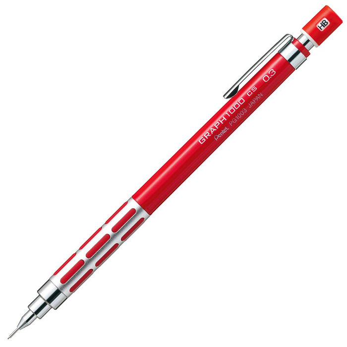 Pentel Graph 1000Cs Mechanical Pencil 0.3mm Red Axis - Xpg1003Csb