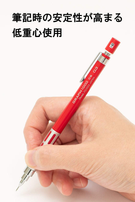 Pentel Graph 1000Cs Mechanical Pencil 0.3mm Red Axis - Xpg1003Csb