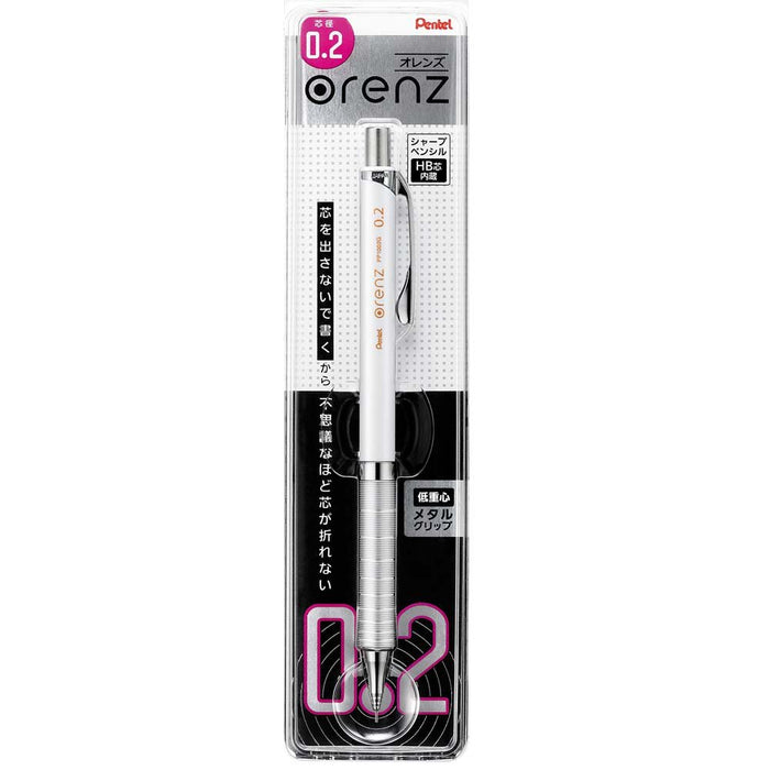 Pentel Orens Mechanical Pencil White Axis Metal Grip 0.2mm - XPP1002G-W