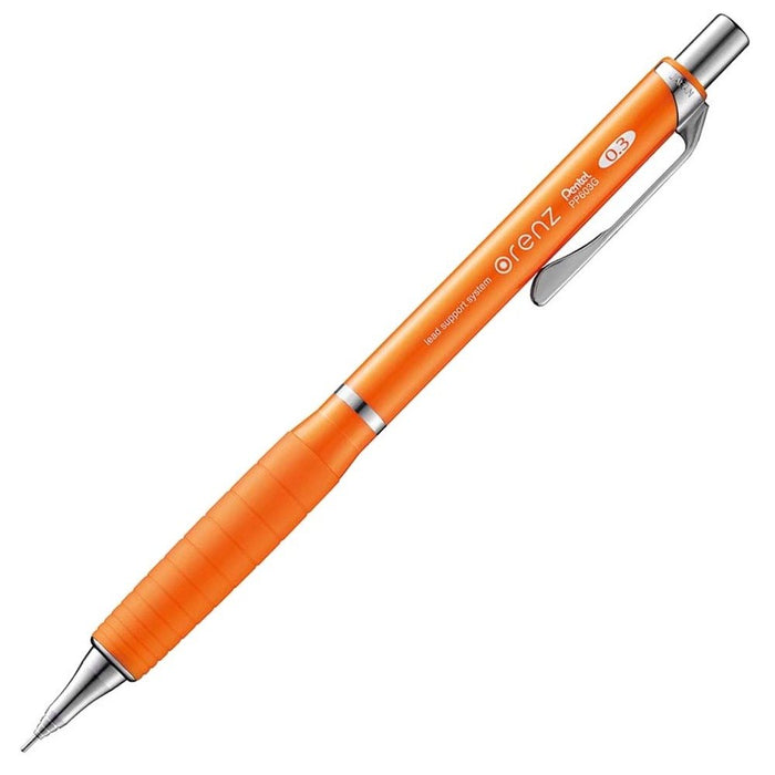 Pentel 0.3mm Mechanical Pencil with Orange Rubber Grip and Orange Shaft