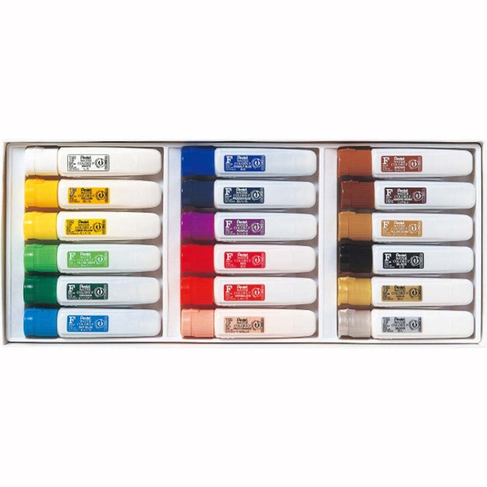 Pentel 18 色 Polytube 水彩颜料 F WFC1-18 套装