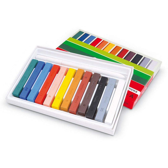 Pentel Pastel GA-12AD Set - 12 Vibrant Colors with Blurring Brush