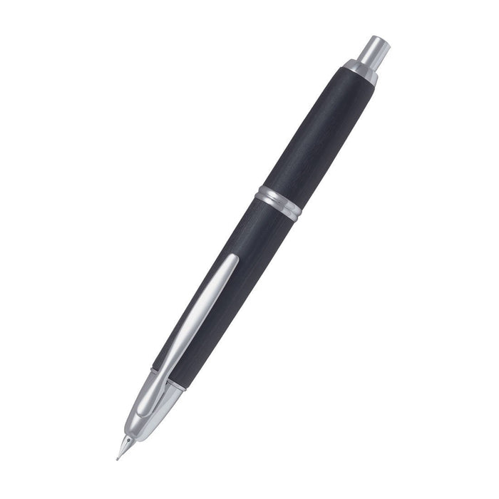 Pilot Medium Capless Black Fountain Pen with Wooden Shaft