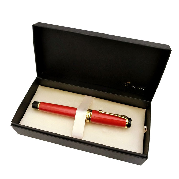 Pilot Custom Urushi Vermilion Fountain Pen with Medium Fine Print