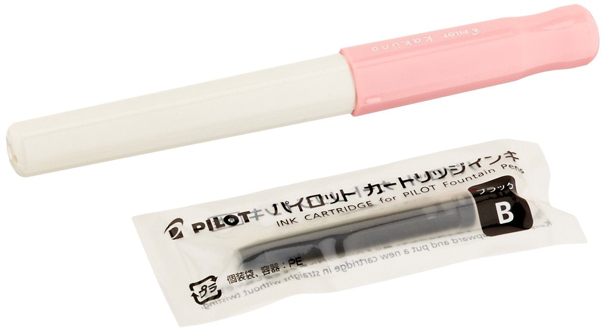 Pilot Kakuno M 柔和粉色钢笔时尚设计，由 Pilot 出品