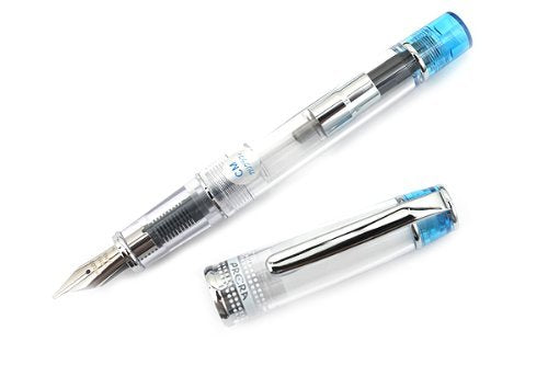 Pilot Prera Light Blue Fountain Pen - Transparent Calligraphy FPRN350R-TLBCM