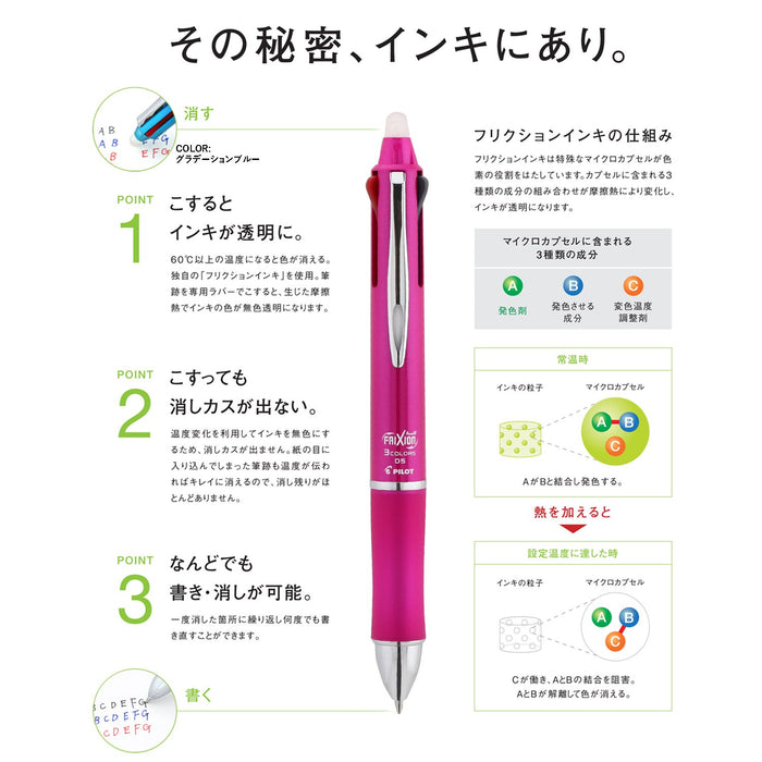 Pilot Frixion 3 Lkfb150Ef-P Metal Gradient Pink Pen