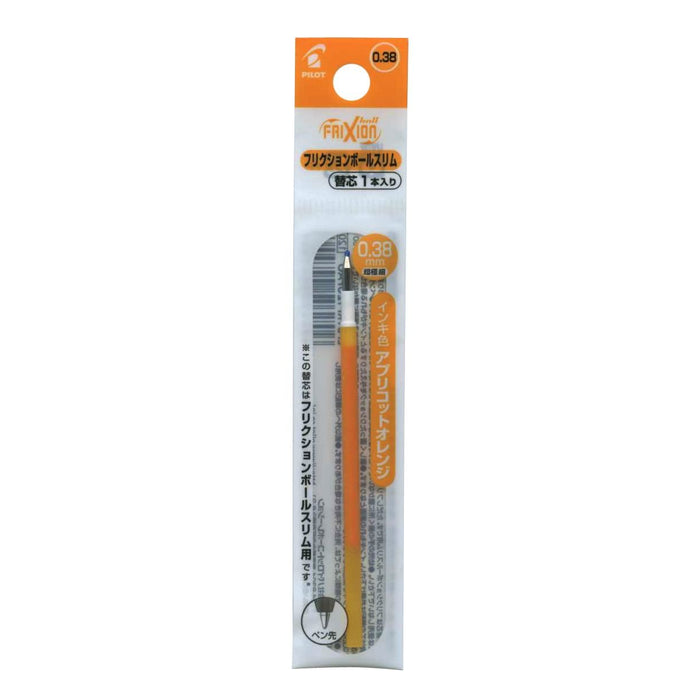 Pilot Frixion Ball Slim 0.38mm Apricot Orange Refill Pack - Pilot LFBTRF12UFAO