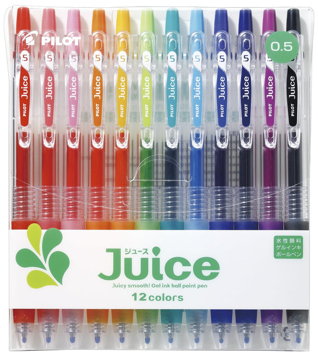 Pilot Gel Ballpoint Pen Set 12 Colors 0.5mm - Pilot Juice LJU120EF Extra Fine Tip