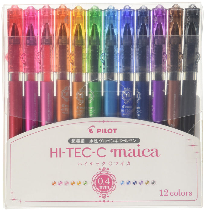 Pilot Hightech C 雲母超細 0.4 毫米原子筆 12 色套裝