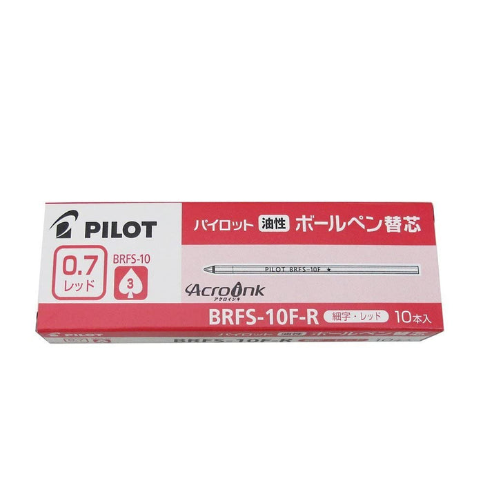 Pilot Fine Point 红色油性圆珠笔替换芯 10 支装 Brfs-10F-R