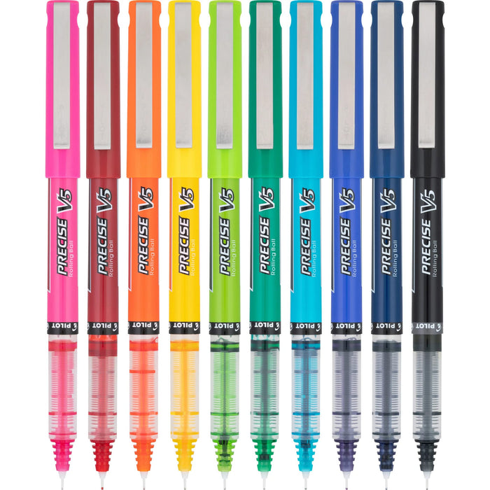 Pilot Precise V5 超细 0.5 毫米液体墨水滚珠笔 多色 10 支装