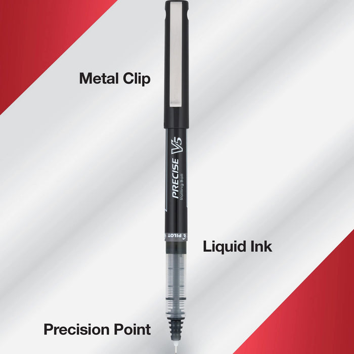 Pilot Precise V5 超细 0.5 毫米液体墨水滚珠笔 多色 10 支装