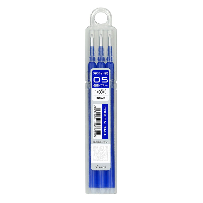 Pilot Frixion Blue Ballpoint Pen 0.5mm Refillable 3 Pieces Set