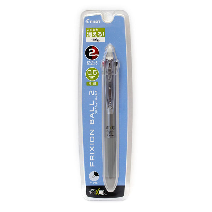 Pilot Frixion Ball 2 Erasable Ballpoint Pen 0.5mm Silver - 2-Color Writing