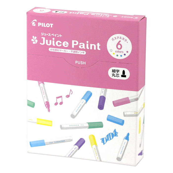 Pilot Fine Point Pastel Water-Based Juice Paint Pens 6 Color Set Sjp-120F-6Cp