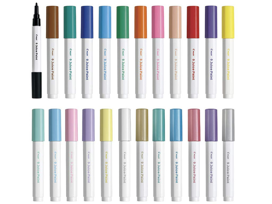 Pilot Metallic Fine Point Water-Based Juice Paint Pen Round Lead 6 Colors - Sjp120Fn-6Cm