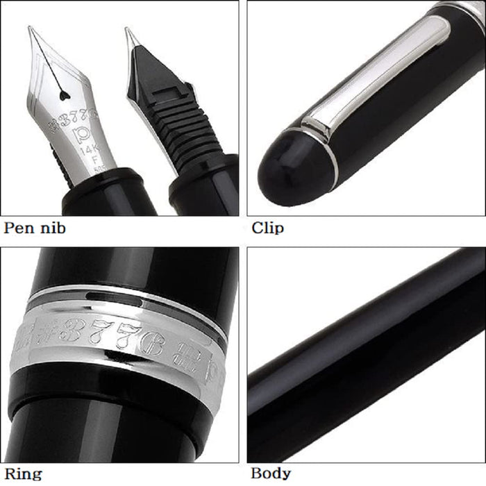 Platinum Pen #3776 Century Extra Fine Black Diamond with Kanji Love Sticker