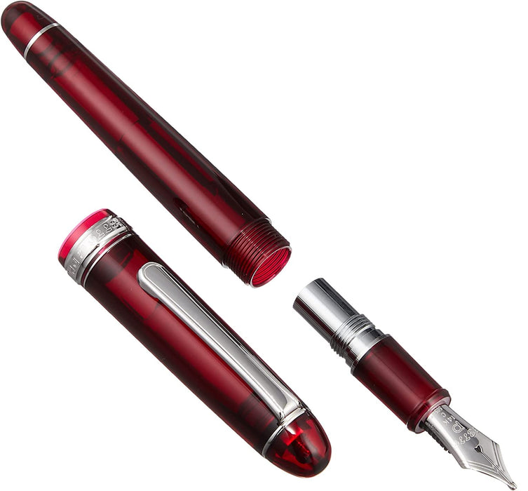 Platinum Pen #3776 Century Burgundy Double Bold Rhodium Finish Fountain Pen with Love Sticker