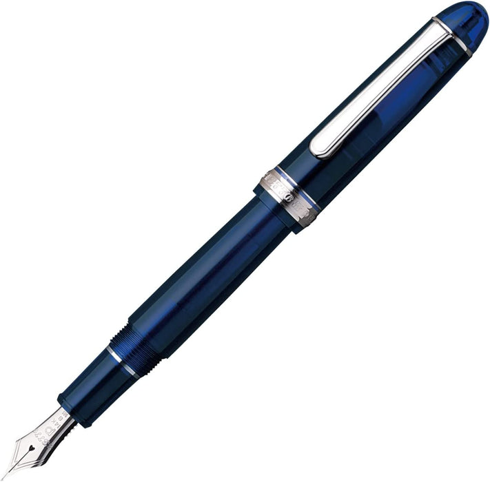 Platinum Pen 3776 Century Chartres Blue Fountain Pen Double Bold with Love Kanji Sticker