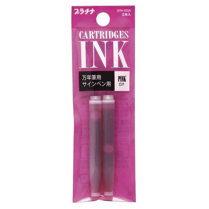 Platinum Fountain Pen with 10 Piece Pink Cartridge Ink Set 2 Spare Pieces SPN-100A#21