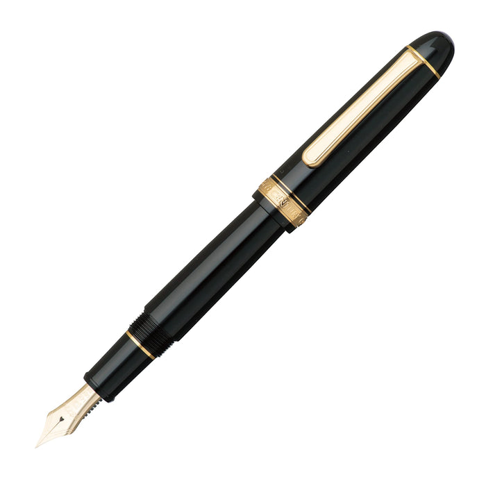 Platinum Fountain Pen #3776 Century Medium Point Black in Black - PNB-15000#1-3