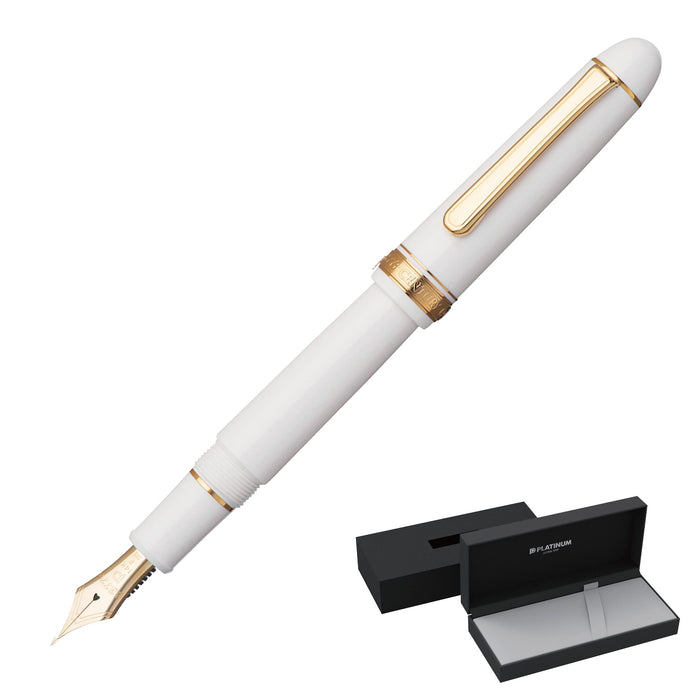 Platinum Fountain Pen - #3776 Century Chenonceau White Extra Fine Pnb-15000#2-1