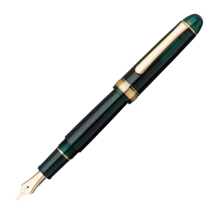 Platinum Fountain Pen - Fine Soft #3776 Century Laurel Green Lightweight 20.5g Size 139.5x15.4mm