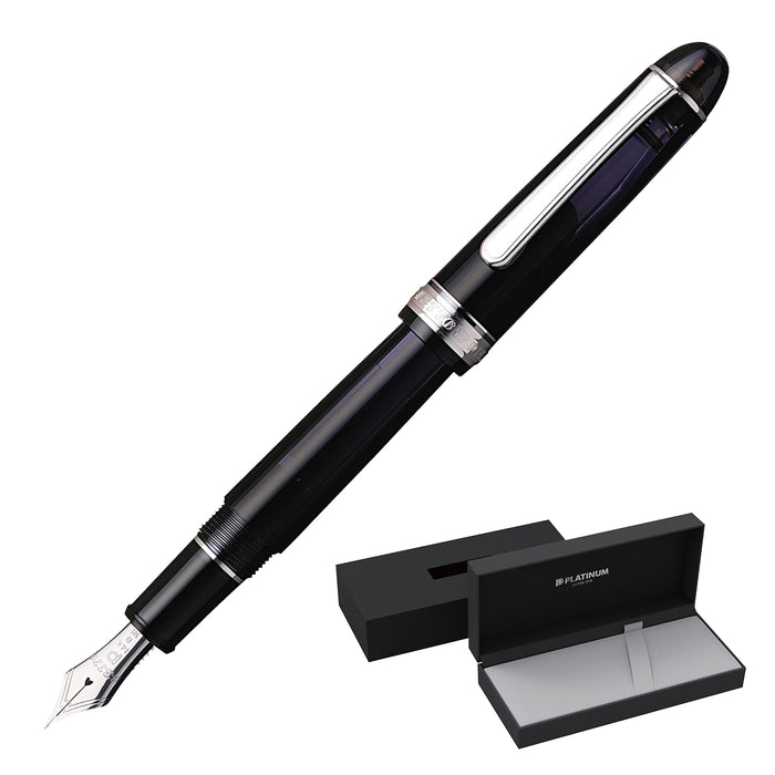 Platinum Fountain Pen Black Diamond Century #3776 Extra Fine Rhodium PNB-18000CR