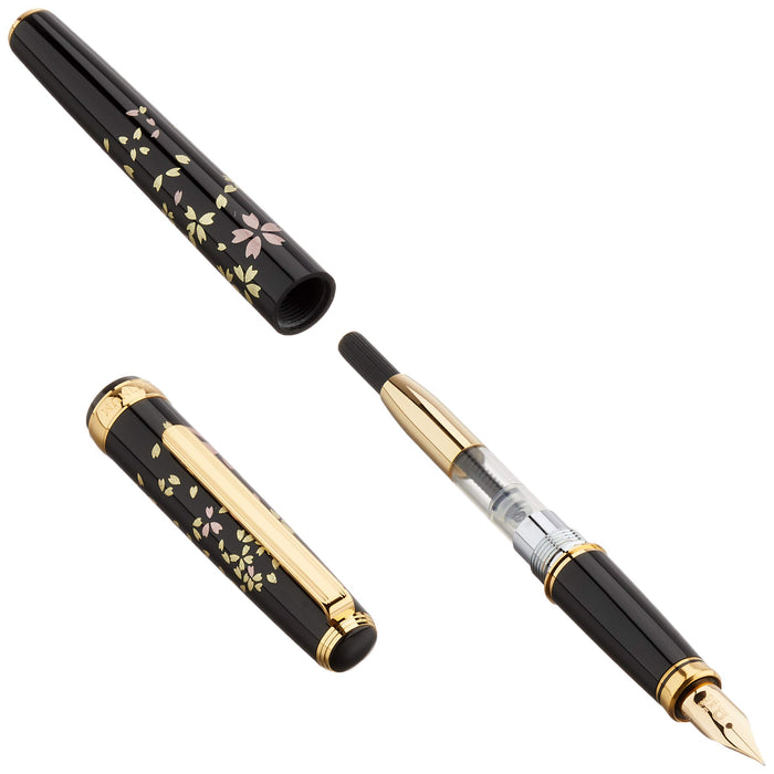 Platinum Fountain Pen Bisaku Modern Makie with Cherry Blossom Design Fine Point Fubuki