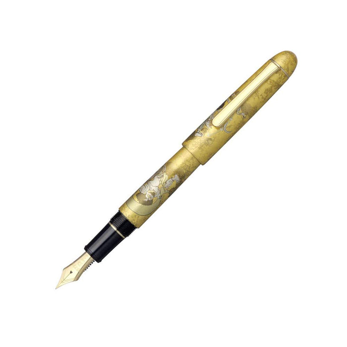 Platinum Fountain Pen 3776 Century Kanazawa Foil Fujin Raijin Design Fine Point Dual-Use Pnb-35000H