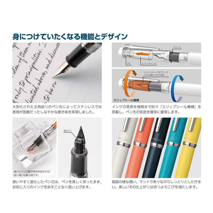 Platinum Fountain Pen - Niprocion Turquoise Blue Medium Dual-Use - Model PNS-5000 52-3