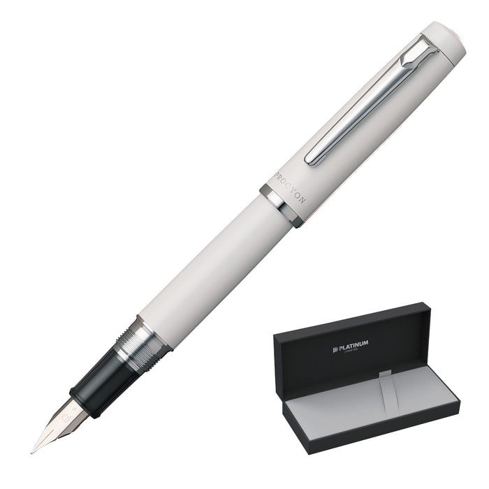 Platinum Procion #3 Fine Point Fountain Pen in Porcelain White