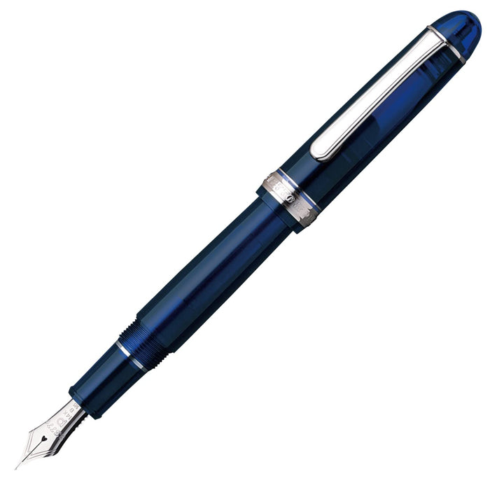 Platinum 3776 Century Chartres Blue Fountain Pen with Ultra Fine Point and Rhodium Finish