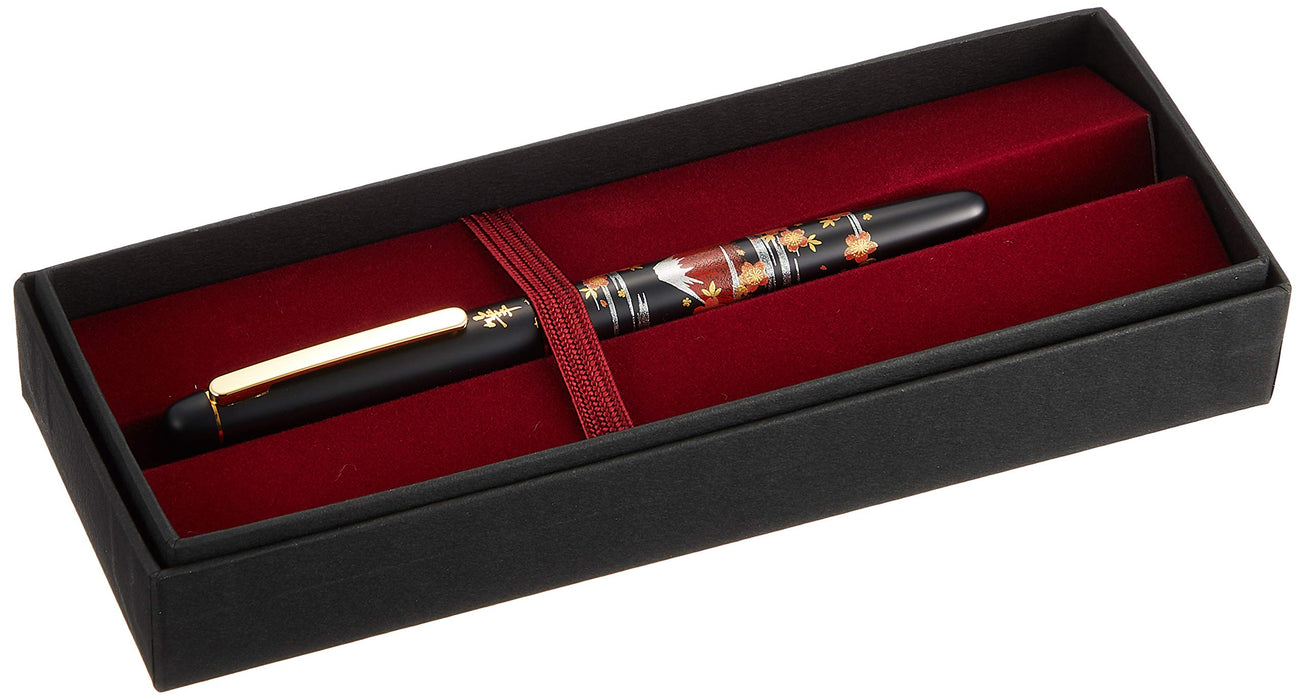 Platinum Fountain Pen Fude Style with New Soft Brush Modern Makie Features - Fuji & Cherry Blossoms CF4000M Design