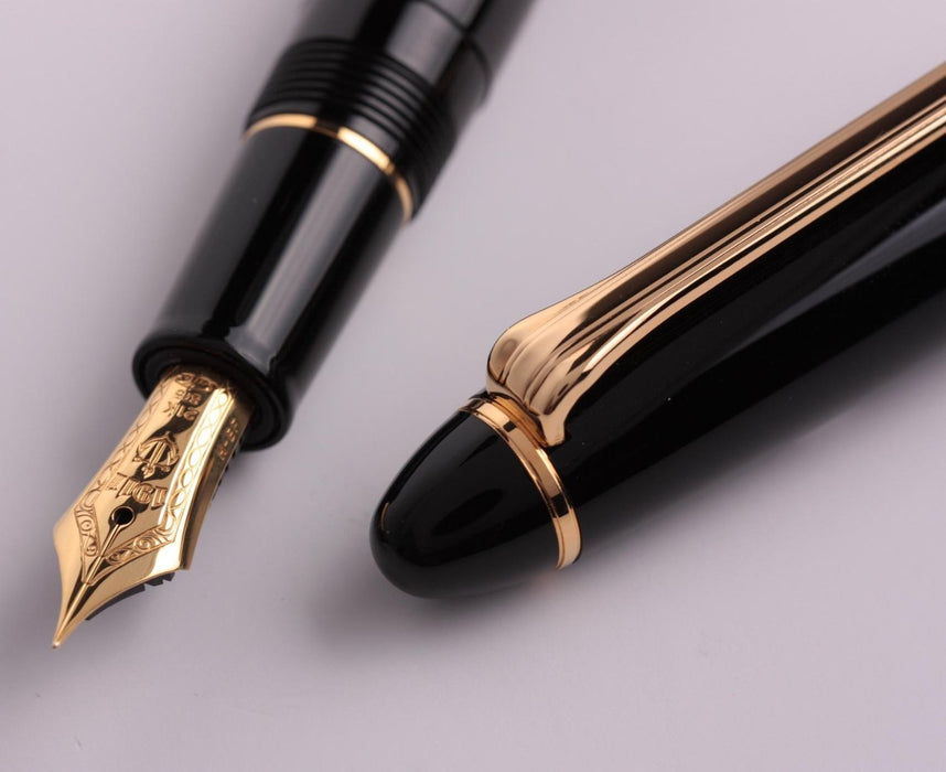 Sailor 1911 Large Black Fountain Pen 21K Gold Trim Medium Point - Sailor Fountain Pen