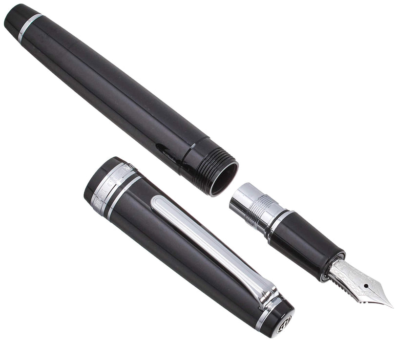 Sailor Professional Gear Slim Silver Black Fountain Pen Extra Fine 11-1222-120