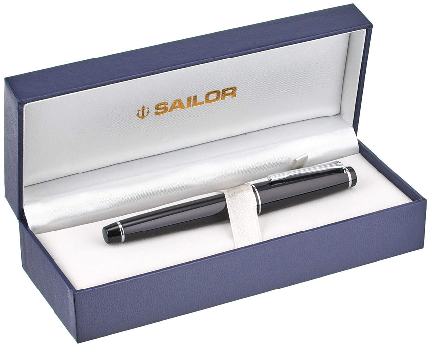 Sailor Professional Gear Slim Silver Black Fountain Pen Extra Fine 11-1222-120