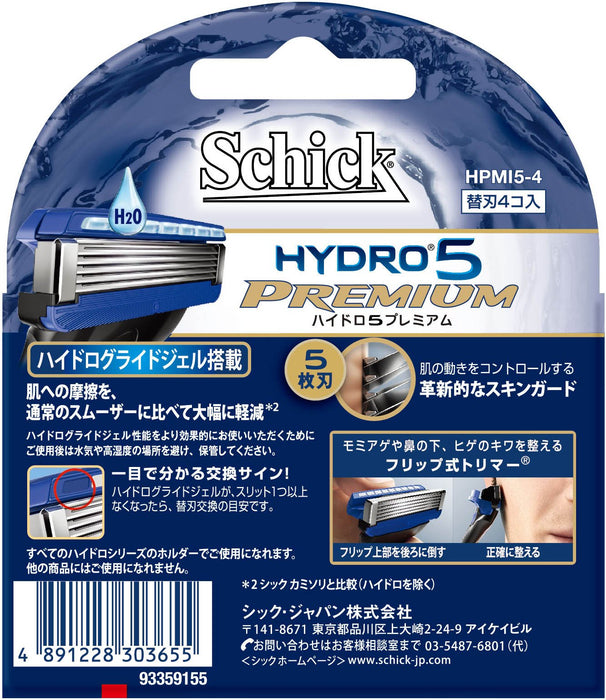 Schick Hydro 5 Premium Men's Razor with 5 Blades - 4 Pack Replacement Blades