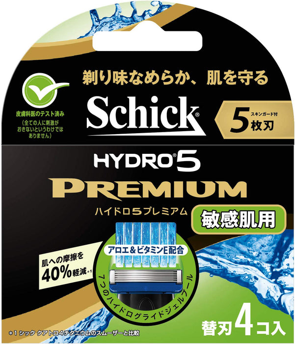 Schick Hydro 5 Premium Sensitive Skin Replacement Razor Blades 5 Blades 4 Count for Men