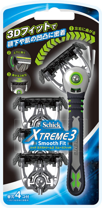 Schick Extreme 3 Men's Razor - 3D Fit Close Shave with 3 Blades and 4 Spare Blades