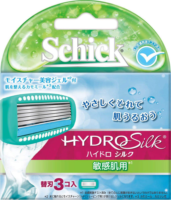 Schick Hydrosilk Replacement Blades - 3 Pieces for Sensitive Skin Women's Razor