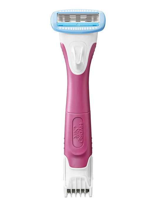 Schick Hydrosilk Vio Women's 2pc White & Pink Razor with Blade & Trim Style Holder